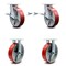 Service Caster 8 Inch Kingpinless Red Poly on Steel Wheel Caster Swivel Locks 2 Rigid, 2PK SCC-KP30S820-PUR-RS-BSL-2-R-2 - alternate 1